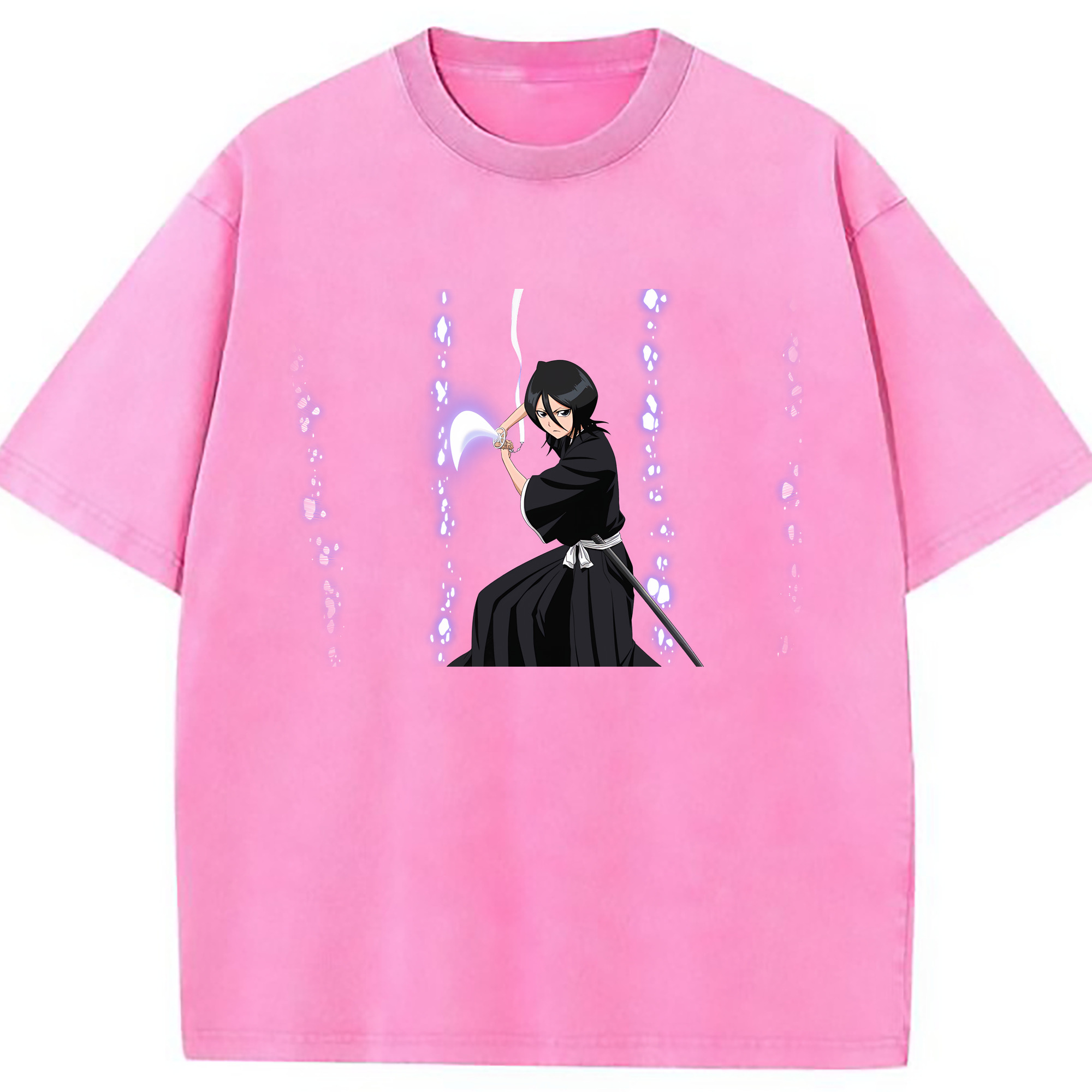 （画像用） ブリーチ 朽木ルキア BLEACH Kuchiki Rukia 綿100% ヴィンテージ風 半袖Tシャツ（フロントプリント）